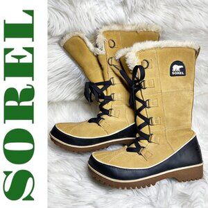 NWOB SOREL Tivoli High II Insulated Faux Fur Mid Calf Winter Boots Tan, Size 9.5